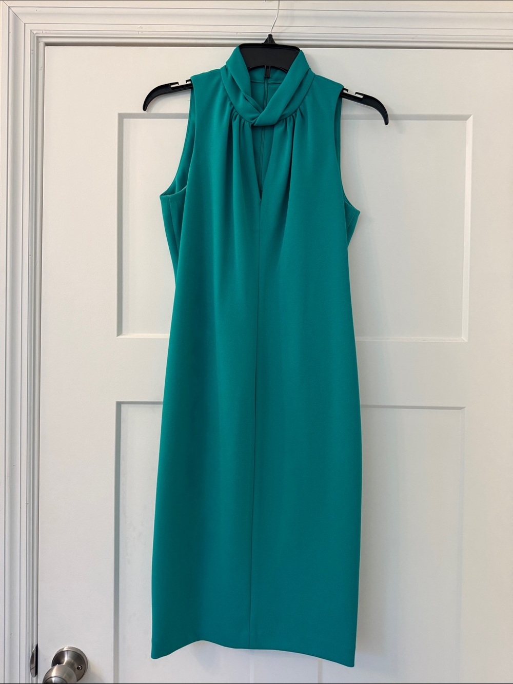 Calvin Klein Teal Sleeveless Knot-Neck Midi Dress